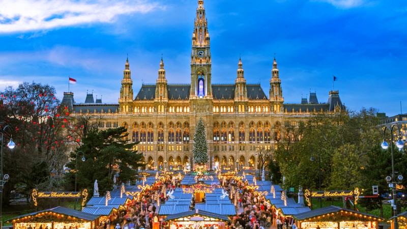 Julemarked foran rdhuset i Wien