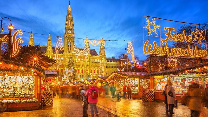 Julemarkedet foran rdhuset i Wien