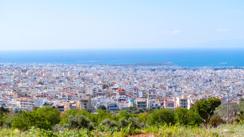 Athen og Glyfada Utsikt over Glyfada og havet