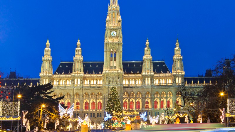 Julemarked foran rdhuset i Wien